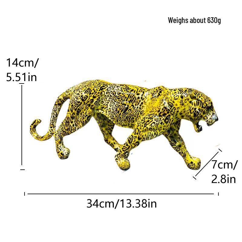

Colorful Cheetah Handicraft Ornament for Living Room & Foyer - European Style