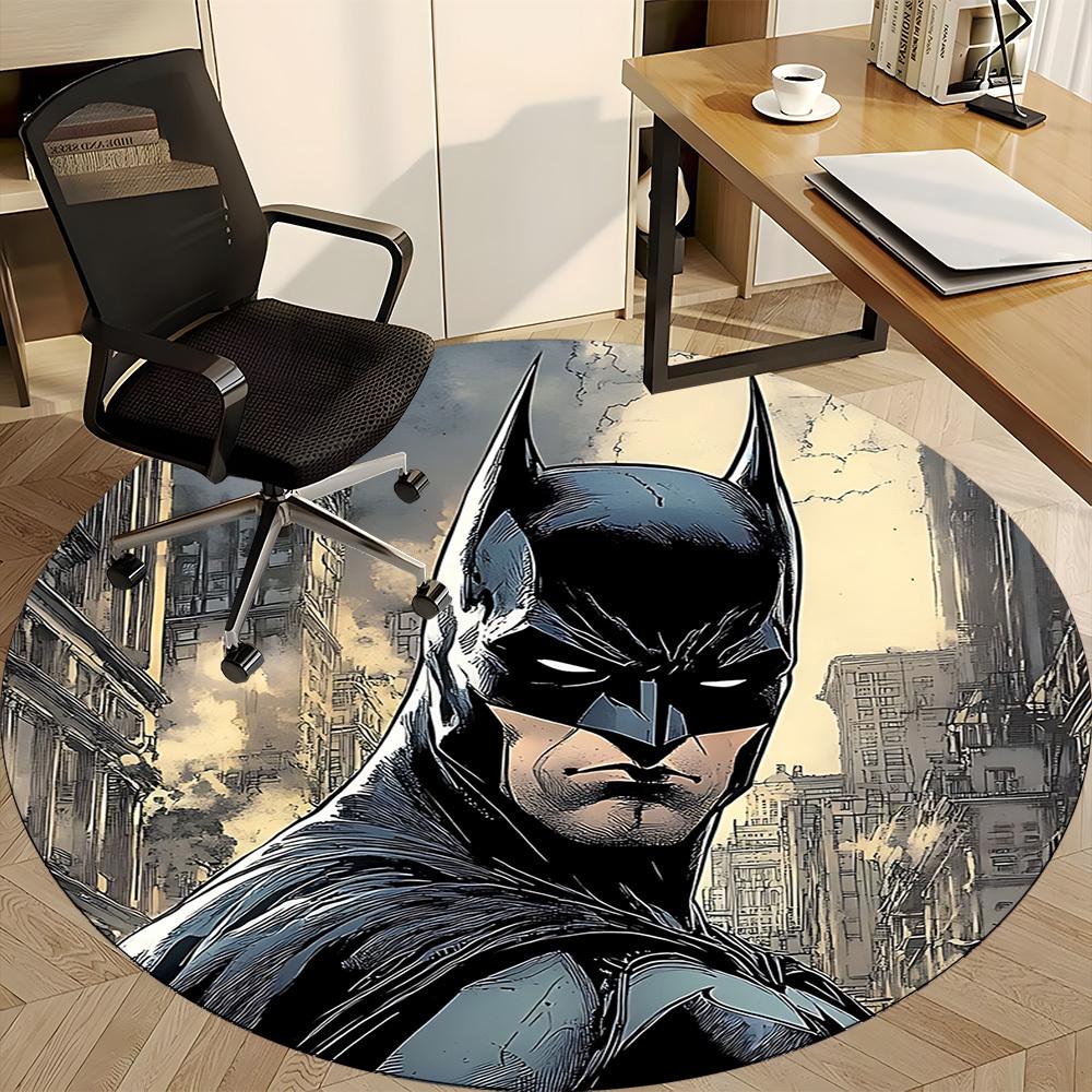 1pc Batman Office Round Area Rug, Under Office Chairs Bedroom Living Room Home Decor, Room Deco, Available in Various Sizes