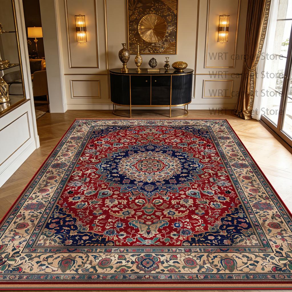 Persian Exotic Style Large Living Room Carpets Decoration Home Lobby Foldable Washable Fluffy Rug Bedroom Tatami Mat Non-slip