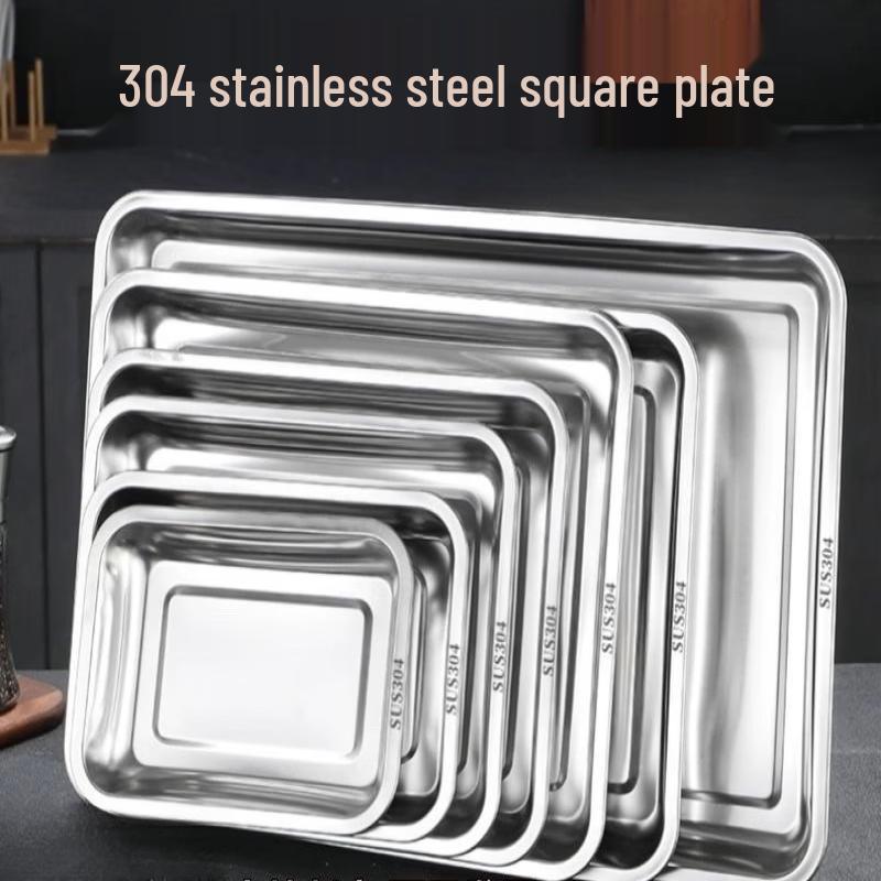 Jingbaodi Kommerzielles rechteckiges Tablett aus 304 Edelstahl