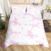 Unicorn Bedding Set Full QueenCartoon Rainbow Animal Comforter Cover Kids Girls Glitter Unicorn Duvet Cover Kawaii Quilt Cover