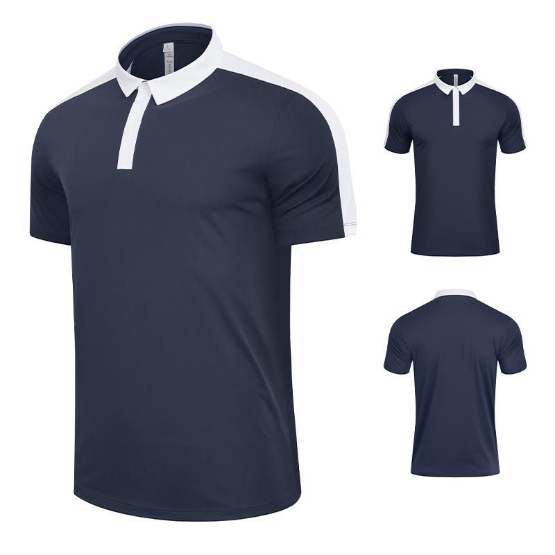 

Мужская беговая теннисная майка высокого качества с коротким рукавом для гольфа, мужские спортивные рубашки для бега, топы, походная одежда для фитнеса M темно-синий