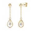 Exquisite Tassel Chain Pendant 925 Sterling Silver Round Cut 3mm Moissanite Waterdrop Dangle Earring for Women