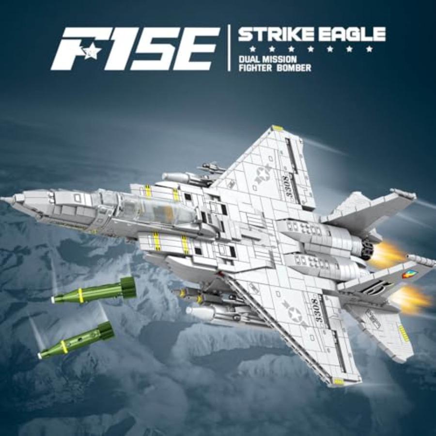 

Technic F15E Eagle Fighter Jet Building Kit Military Series Building Blocks Set with 2216 Pieces for Advanced Model Building an United States