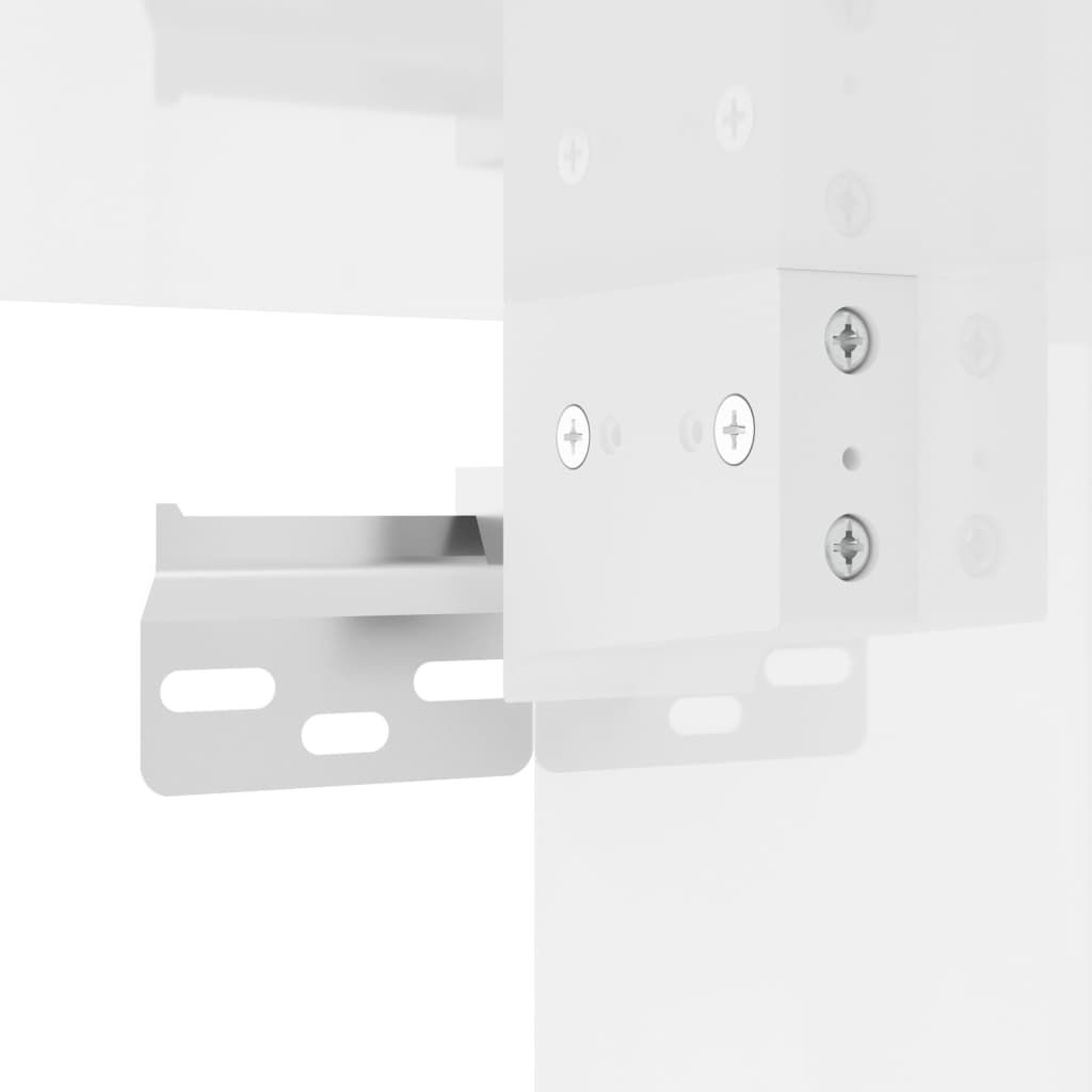 Highboard High Gloss White 34.5 X 34 X 180 Cm Particleboard