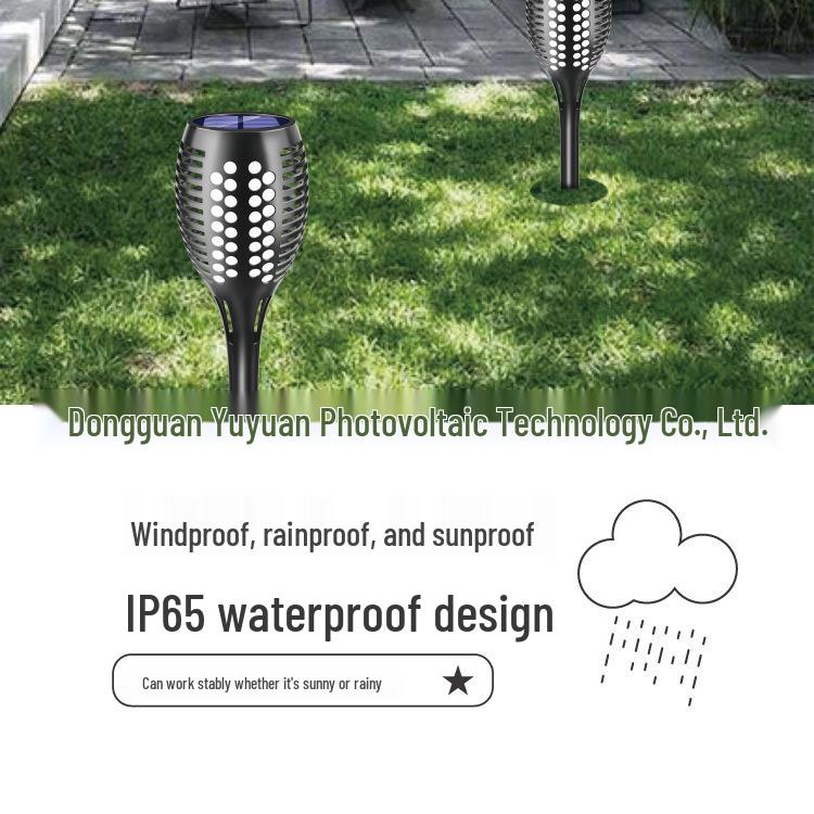 96 LED Solar Flame Torch: Outdoor Wall, Lawn, and Courtyard Atmosphere Lamp