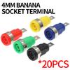 20PCS Ізольована безпека 32A 4mm Banana Socket Terminal 5 Colours Female Jack Panel Mount Socket Binding Post Wire Connector