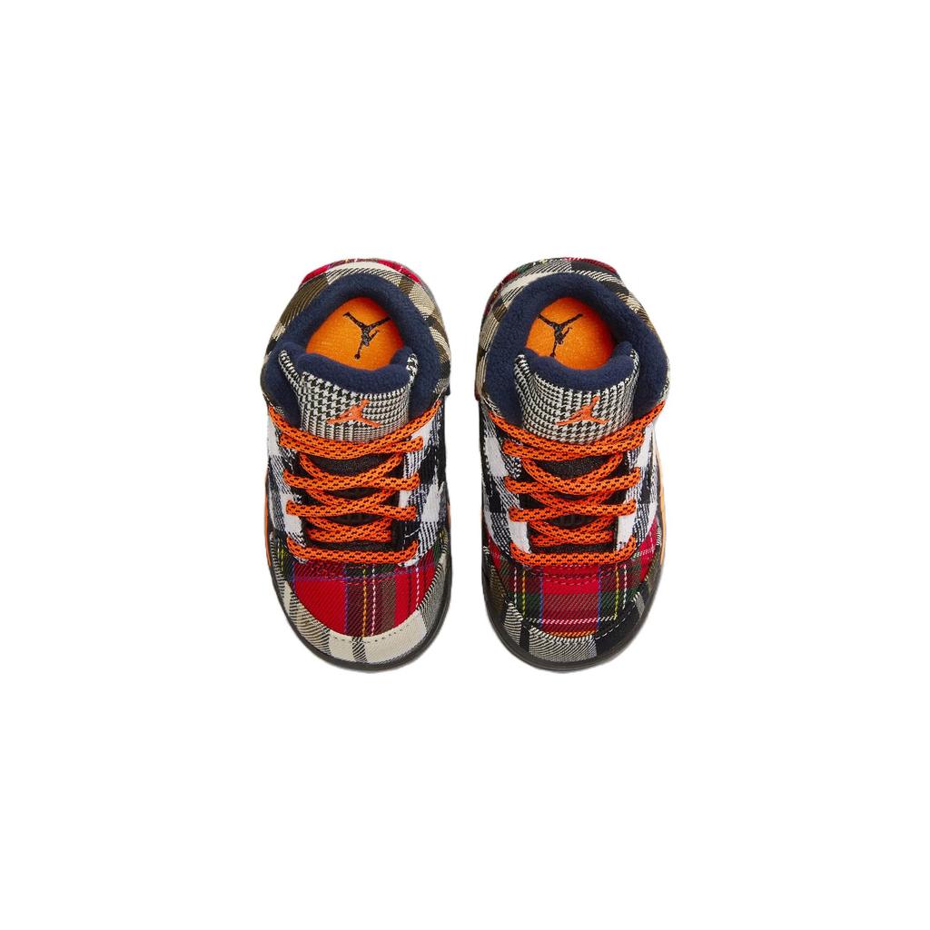 Air Jordan 5 Retro TD Plaid Baby Sneakers Multi-Color Black Total-Orange FD4813-008