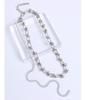 Spicy Girl Trend Patchwork Chain Tassel Zircon Choker: Cool European and American Collarbone Necklace P032