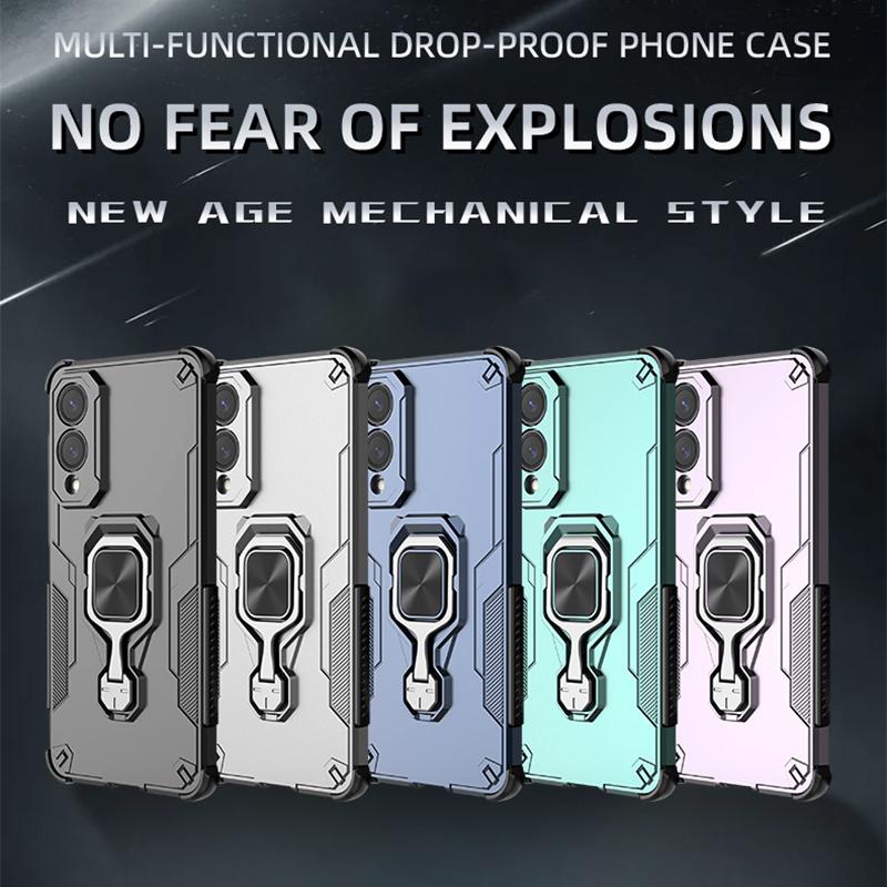 KEYSION Shockproof Case for Samsung S25 Edge 5G Soft Silicone+PC Upright Metal Ring Stand Phone Back Cover for Galaxy S25 Edge