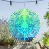 360 Degree Hanging Metal Wind Spinner with Leaf Design Green to Blue Gradient Finish for Balcony Lawn Garden Decor All Season Gift