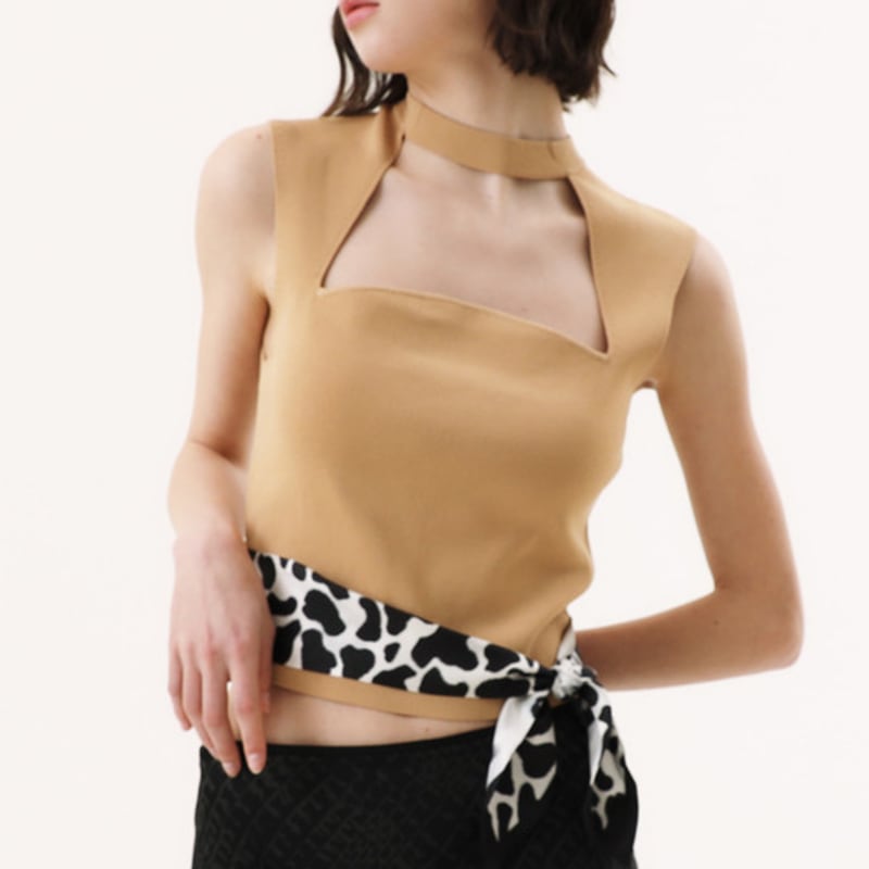 ONSZ BW Animal Printed Silk Twilly Scarf