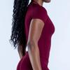 Short Sleeve Yoga Top Round Neck Seamless Gym Shirt for Woman