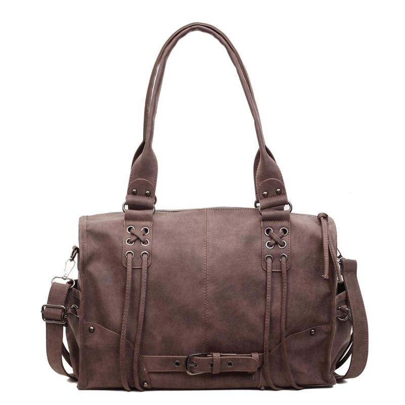

2026 Early Spring New Tote Large Capacity Faux Suede Shoulder & Crossbody Bags Solid Popularity Retro Handbags Bags for Women кавовий