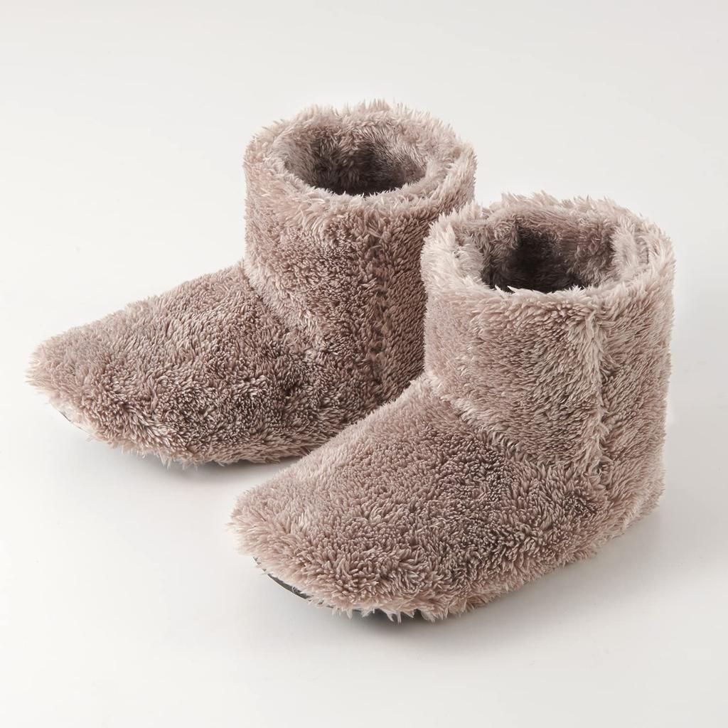 Kumori Room Room Warm Fluffy Winter Indoor Warm Shoes Size Shoes, Moisture-Wicking, Heat-Generating Boots, Slippers, Non-Slip, Boa, Warmth,