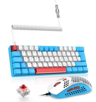 T60 Wired Mechanical Mechanical Keyboard Gaming Keyboard Mouse Set RGB Backlit Tenkeyless All Keys TKL Low Noise Home Work Mini 62 Keys Coil Cable