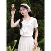 Lu Xiangnan Summer V-Neck Short Sleeve T-Shirt