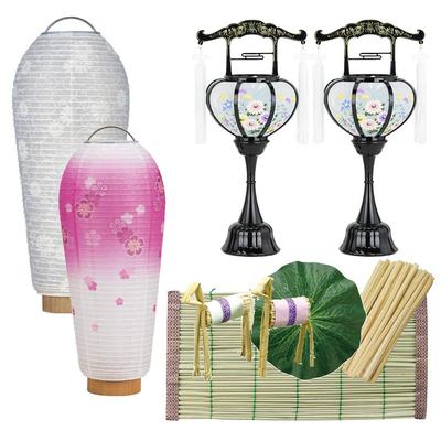 Hasegawa Buddhistisk Alter Sæt, Kompakt 3-delt Sæt, Gifu Lygte, Første Bon Festival Sæt, Hvid Lygte, Mindelys, Bon Festival Dekoration,