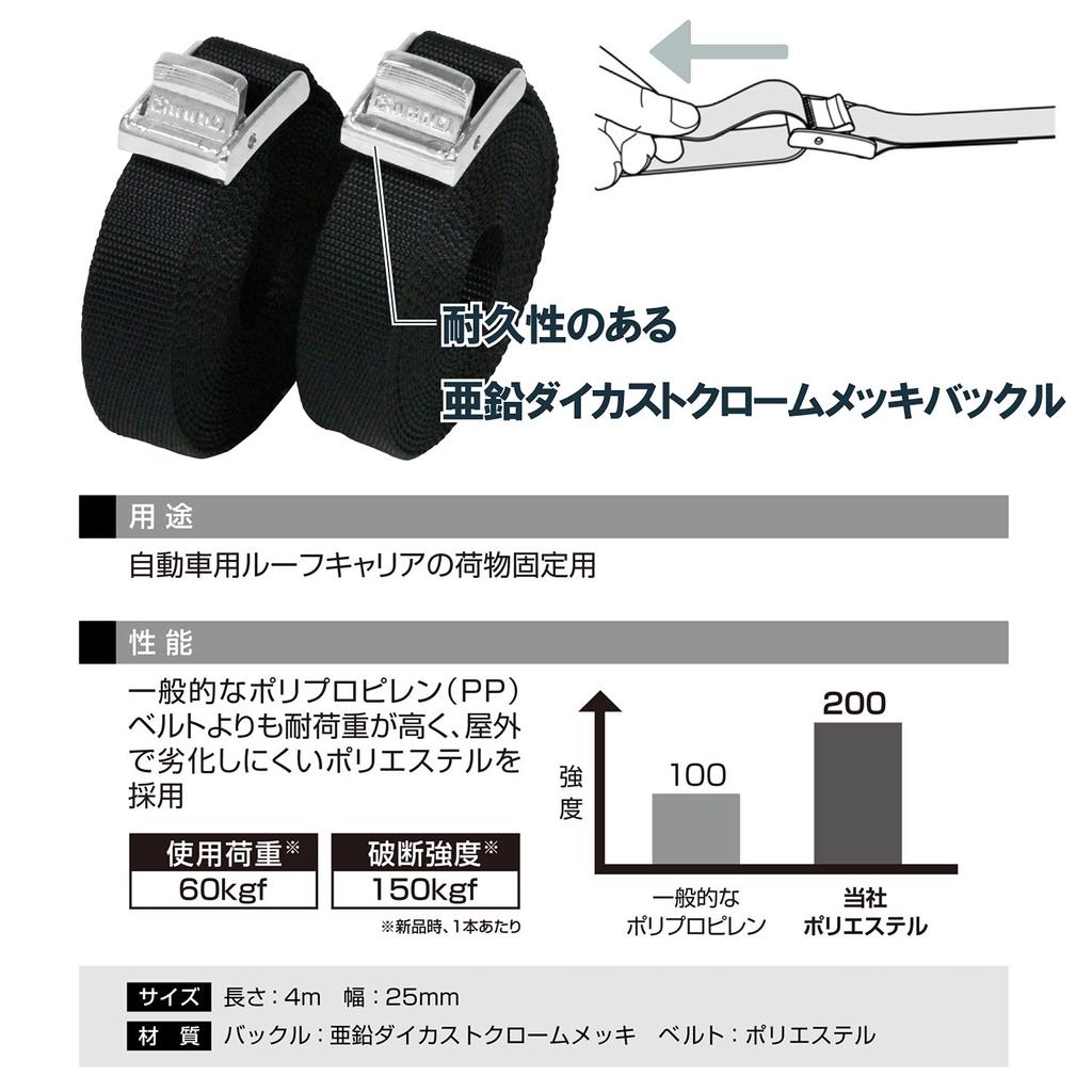 Carmate Inno 4m X 2 IN822 (CARMATE) High-Grade Belt, High-Strength Belt, Rolls,