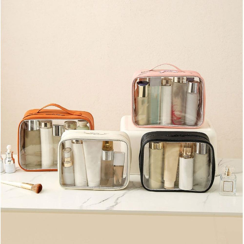 

Портативная косметичка из ПВХ, дорожная косметичка, модная прозрачная косметичка бежевый