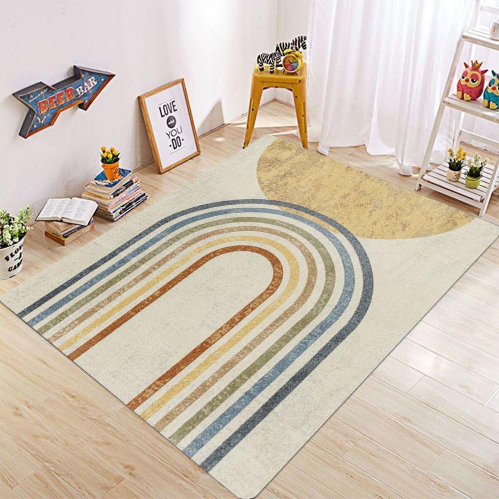 Modern Exquisite Striped Home Floor Mats Soft and Low-key Luxury Living Room Carpets Anti Slip Bedrooms Large-sized Accessories