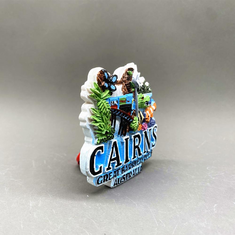 Suvenir Magnet de Frigider Australia Cairns Suvenir Turistic Magnetic Magnet Decorativ pentru Frigider Artizanat Pictat Rășină 3D
