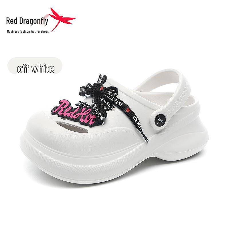 Women s Red Dragonfly EVA Platform Sandals – Summer 2025 Non-slip Hollow Slippers 37-38