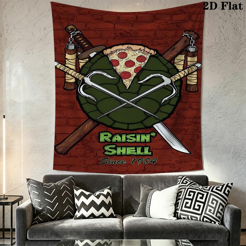 Shell Shock Tmnt Art Show Tribute Tapestry Background Cloth Fashion Print Christmas Gift Home Decor Atmospheric Background Cloth