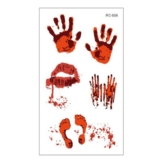 Adesivi Tatuaggio Impermeabili Horror Halloween: Modelli Realistici di Ferite, Macchie di Sangue e Cicatrici