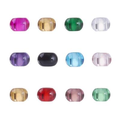 Beadthoven Approximately 200 Pieces Hole 5mm Mixed Color Transparent Large Hole Beads Glass Beads Colorful Dragonfly Beads Rondelle European Beads