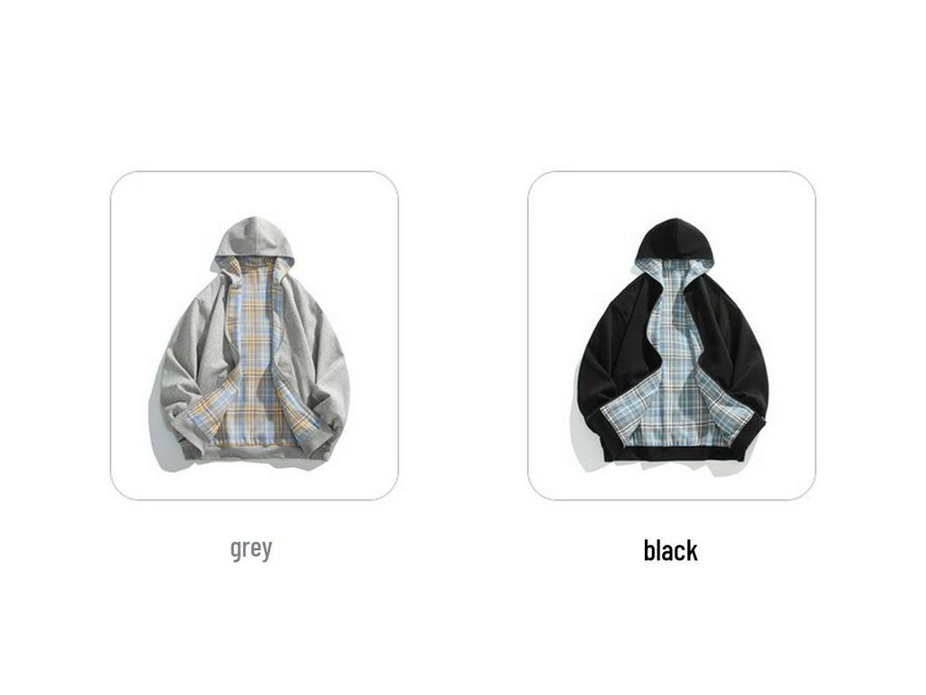 2026 Men's Double-Sided Hoodie Cardigan - Autumn/Winter Loose Fit, Plus Size, Unisex Casual Top
