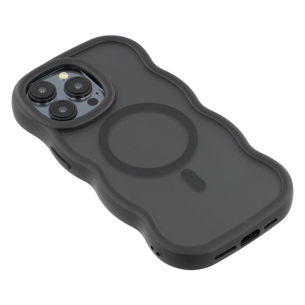 For iPhone 14 Pro Case Compatible with MagSafe TPU + PC Phone Back Cover Skin Touch Wave Shape