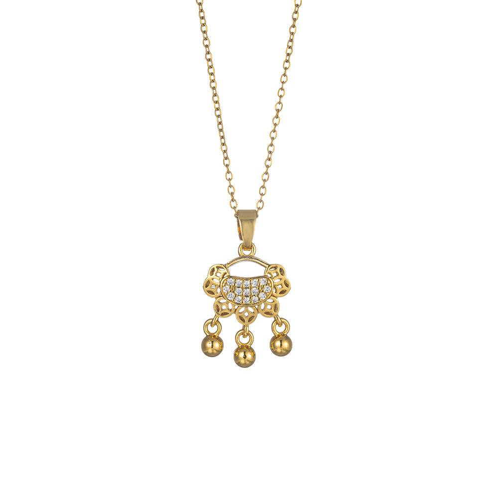 Tassel Longevity Lock Titanium Steel Necklace for Women Unique Design Elegant Collarbone Chain Versatile Premium Accessory