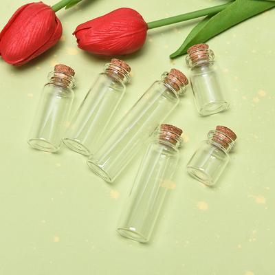 Mini bouteilles en verre avec bouchon en liège, flacon transparent, décoration de mariage, 10 pièces