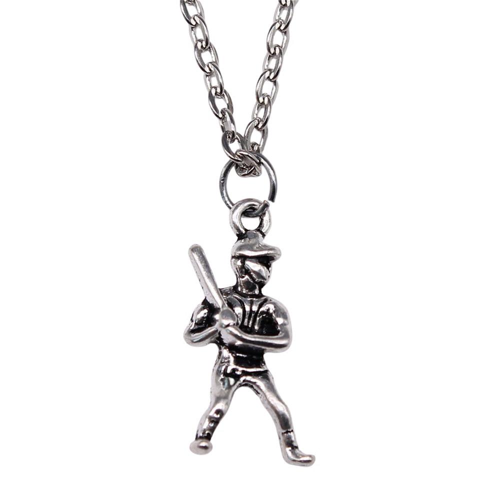 Athlete Charm Necklace Sports Adventure Pendant For Men Outdoor Enthusiast Jewelry 43cm Chain