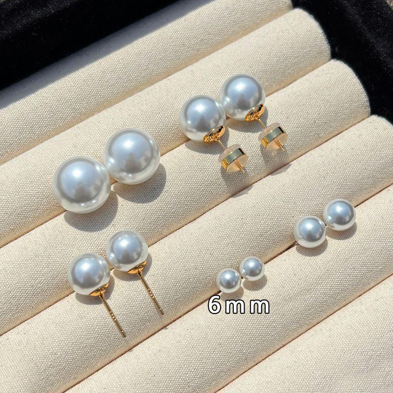 

Aurora Sky Female 999 Sterling Silver Australian White Pearl Stud Earrings Female Fancy Real Hemp Gray Earrings Graceful Ear Ornaments Australian White 6mm Gold Bottom(999 foot Silver])