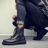 High-top British Style Black Shoes Genuine Leather Korean Version Ins Trendy Martin Boots Men's Boots Men's Short Boots 6028-C