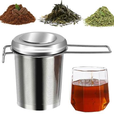Durable Stainless Steel Mesh Tea Infuser with Lid Coffee Filter Tea Strainer Reusable Tea Bag Diffuser Leaf Spice Filter Kitchen