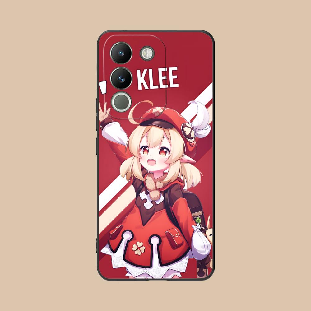 Game GI Klee Mobile Phone Case for VIVO V60 V50 V40 V30 V29 V27 V25 V23 Pro Lite 5G Colorful Printing Cover Cover Pretty Luxury