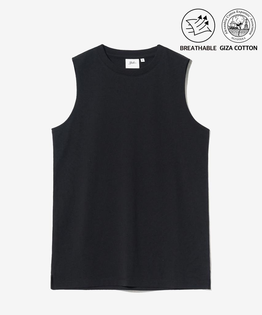 YALE [Premium Cotton] Women'S Reporter Cotton Sleeveless Black