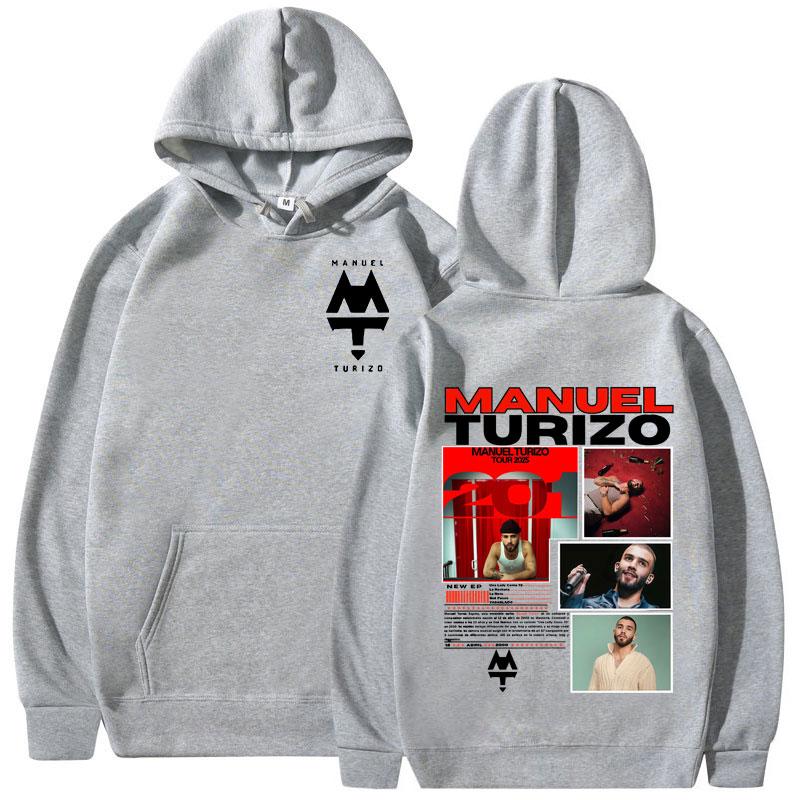 Rapper Manuel Turizo 201 Tour 2025 Graphic Hoodies Men Women Clothing Fashion Hooded Sweatshirt Casual Retro Oversized Pullovers