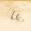 Double Fashionable Row Rhinestone Earrings Set With Asymmetric Design
