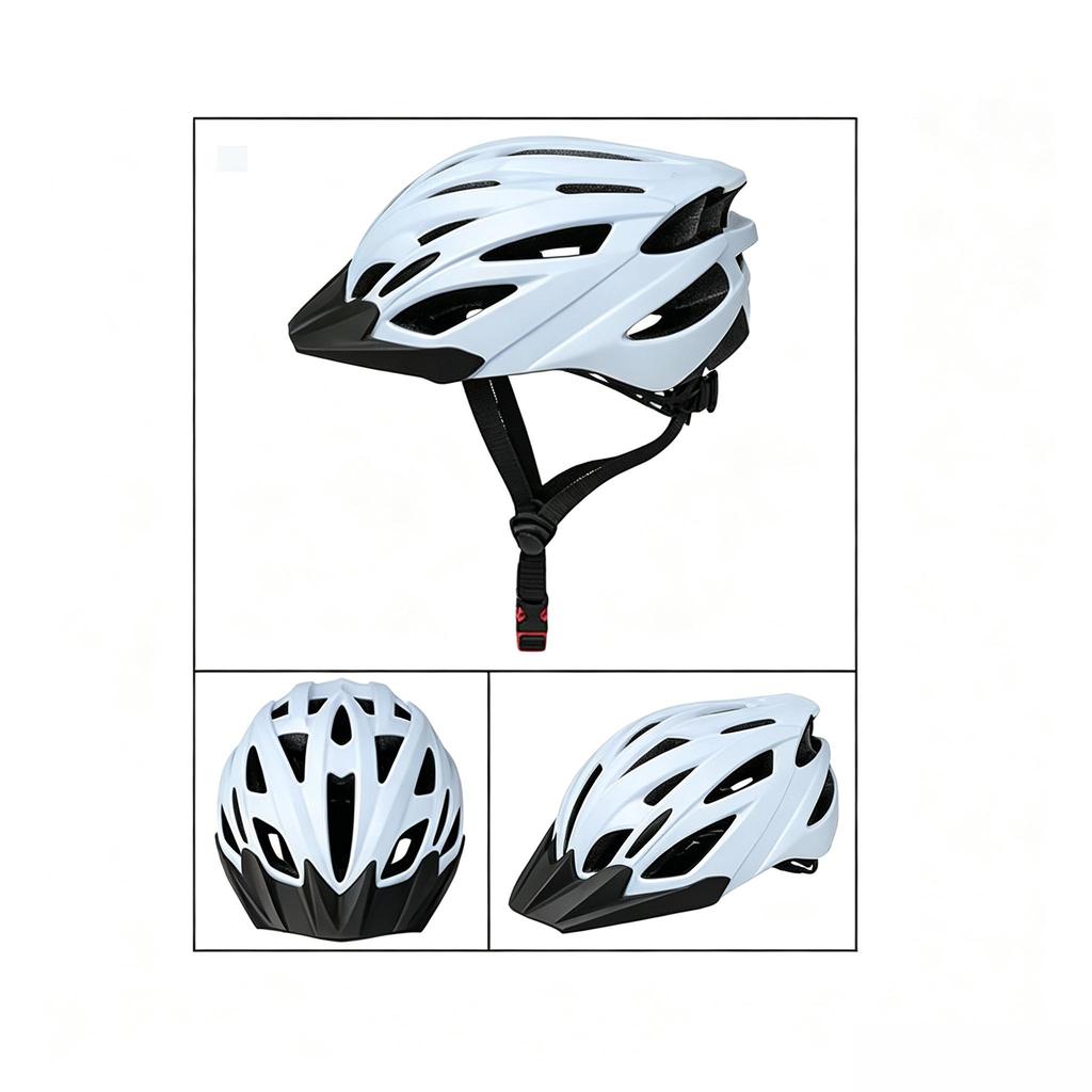 Casco da Bicicletta per Adulti, Casco Integrato per Mountain Bike e Bici da Strada con Visiera Rimovibile, Casco da Ciclismo Sicuro Leggero e Traspirante per Uomini e Donne