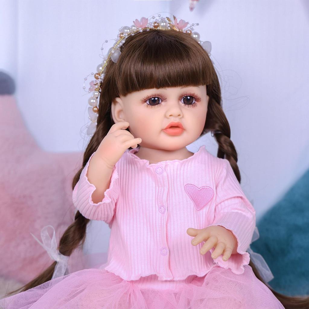 KEIUMI 55cm Reborn Baby Dolls Looks Like Princess Full Vinyl Can Bathe Babies Doll Newborn Girl Playmates Christmas Birthday Gifts