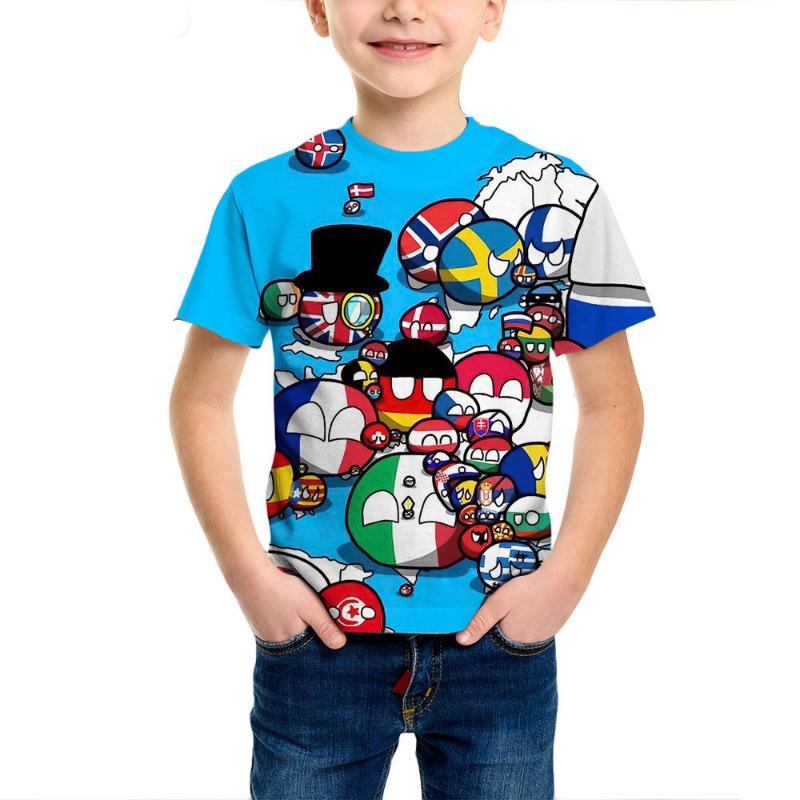 Tricou pentru băieți Imprimat 3D Culoare Fum Flacără Tendință Modă Imprimat Mânecă Scurtă Top de Vară Tricouri Băieți