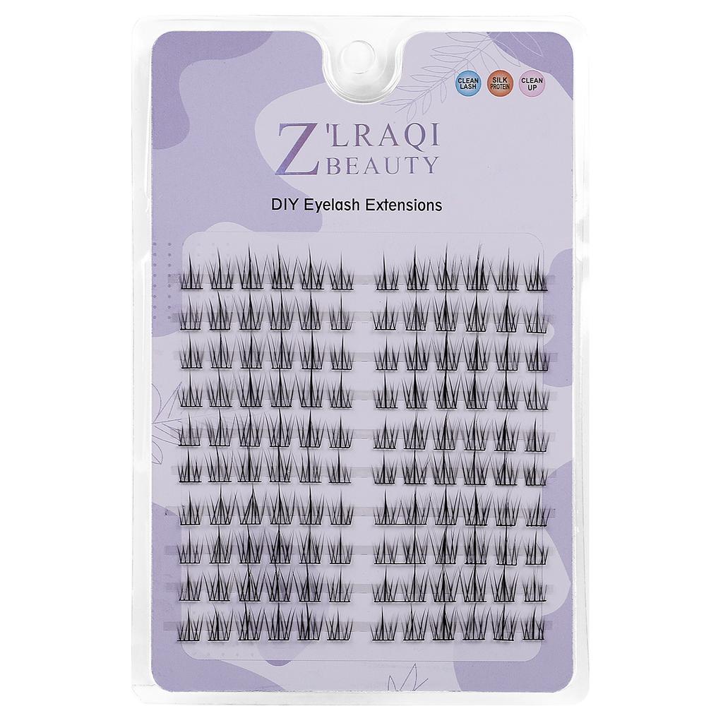 Jiefuxin DIY Lashes Fox Eye Manga False Eyelashes Large Capacity Tapered Thick Segmented Individual Cluster Lash Extensions