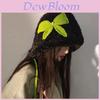 Knitted Plush Hat With Butterfly Bow For Winter Warmth And Style