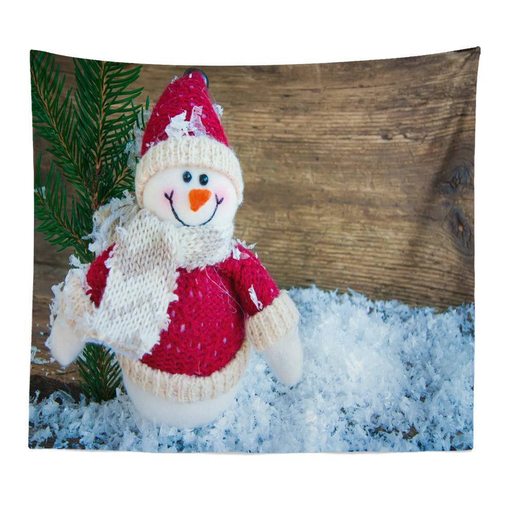 Christmas Series Snowman Pattern Tapestry Background Wall Landscape Tapestry Hanging Cloth