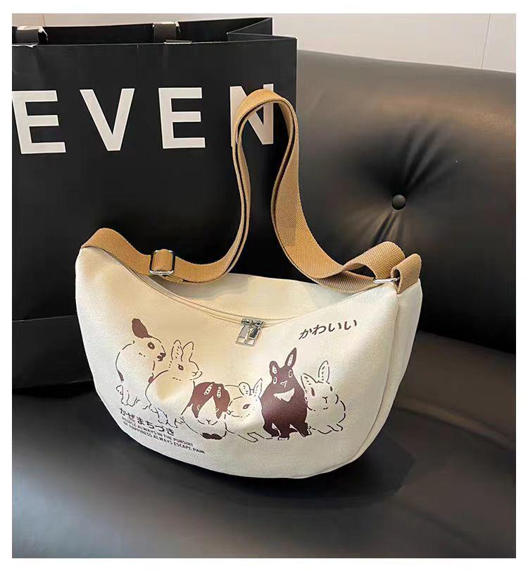 Nischen Damen Canvas Knödel Umhängetasche - 2024 Frühling/Sommer, Große Kapazität, Lässige Studenten Schultertasche