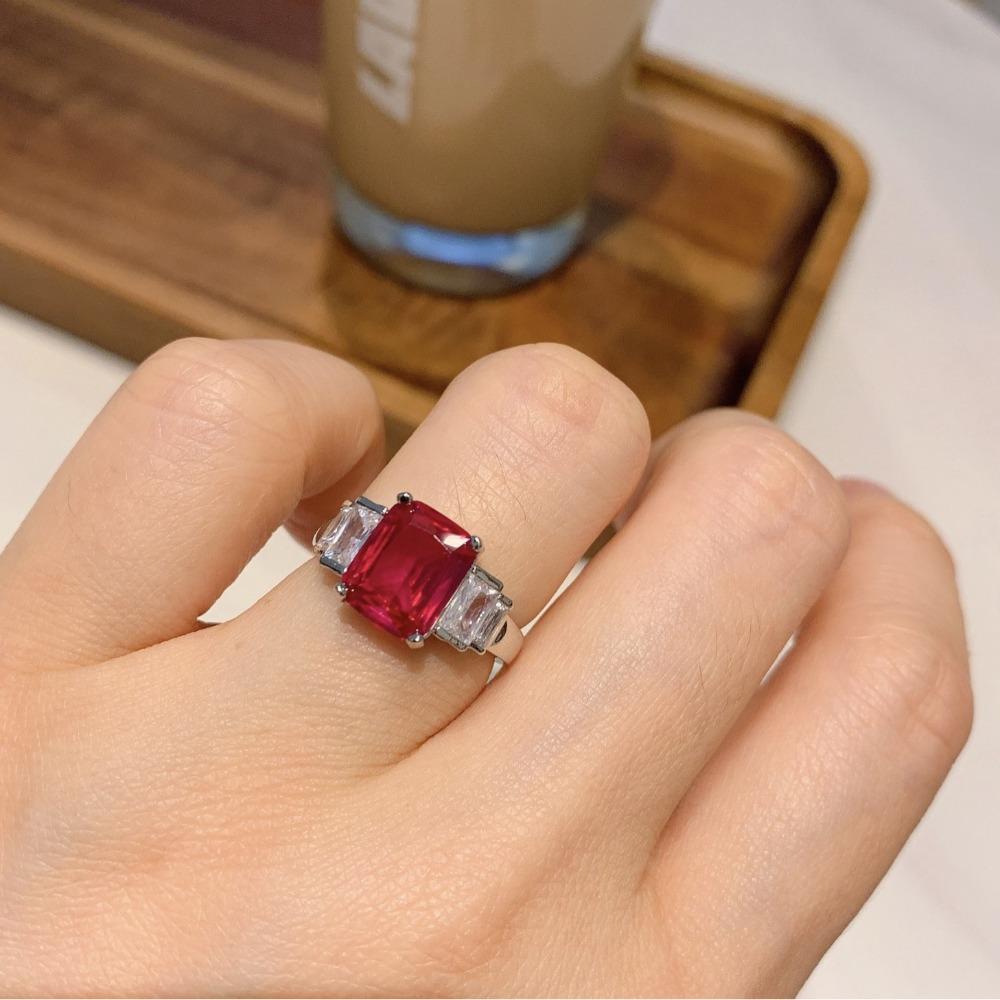 European and American Fashion, Color Treasure Model European and American Popular Simulation Color Treasure Model 8 * 10 Rectangular Ring